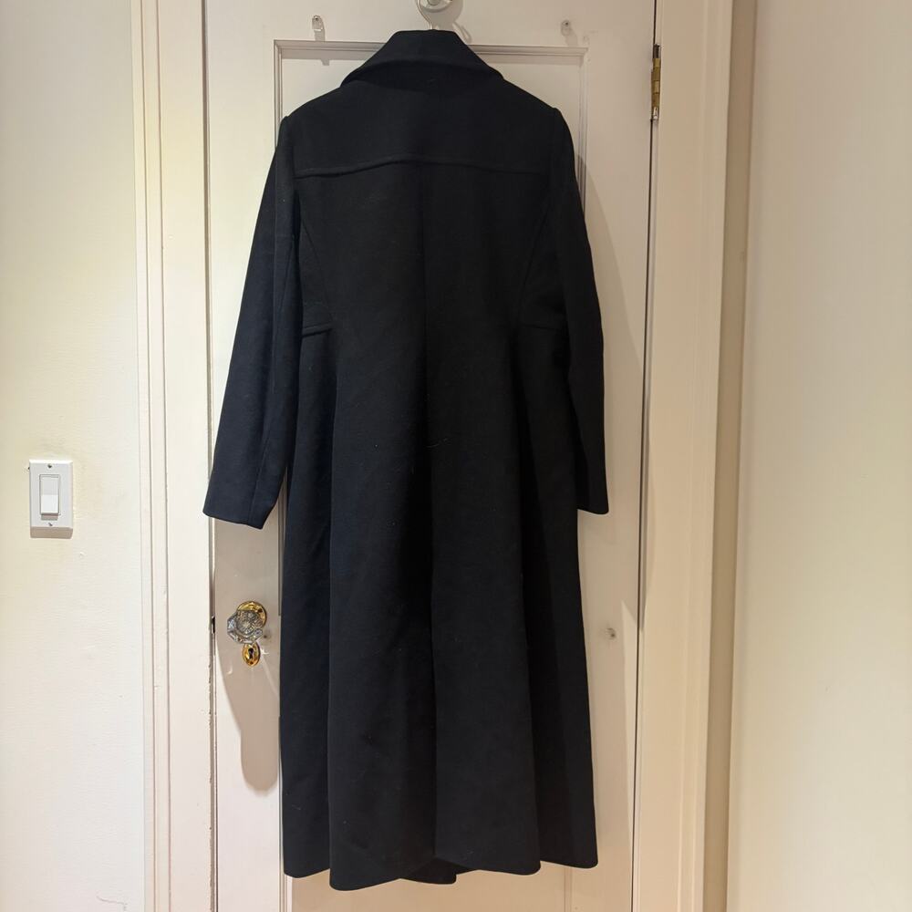 Michael Kors Black Overcoat/Trench Coat Wool Size 12 - Picture 6 of 14